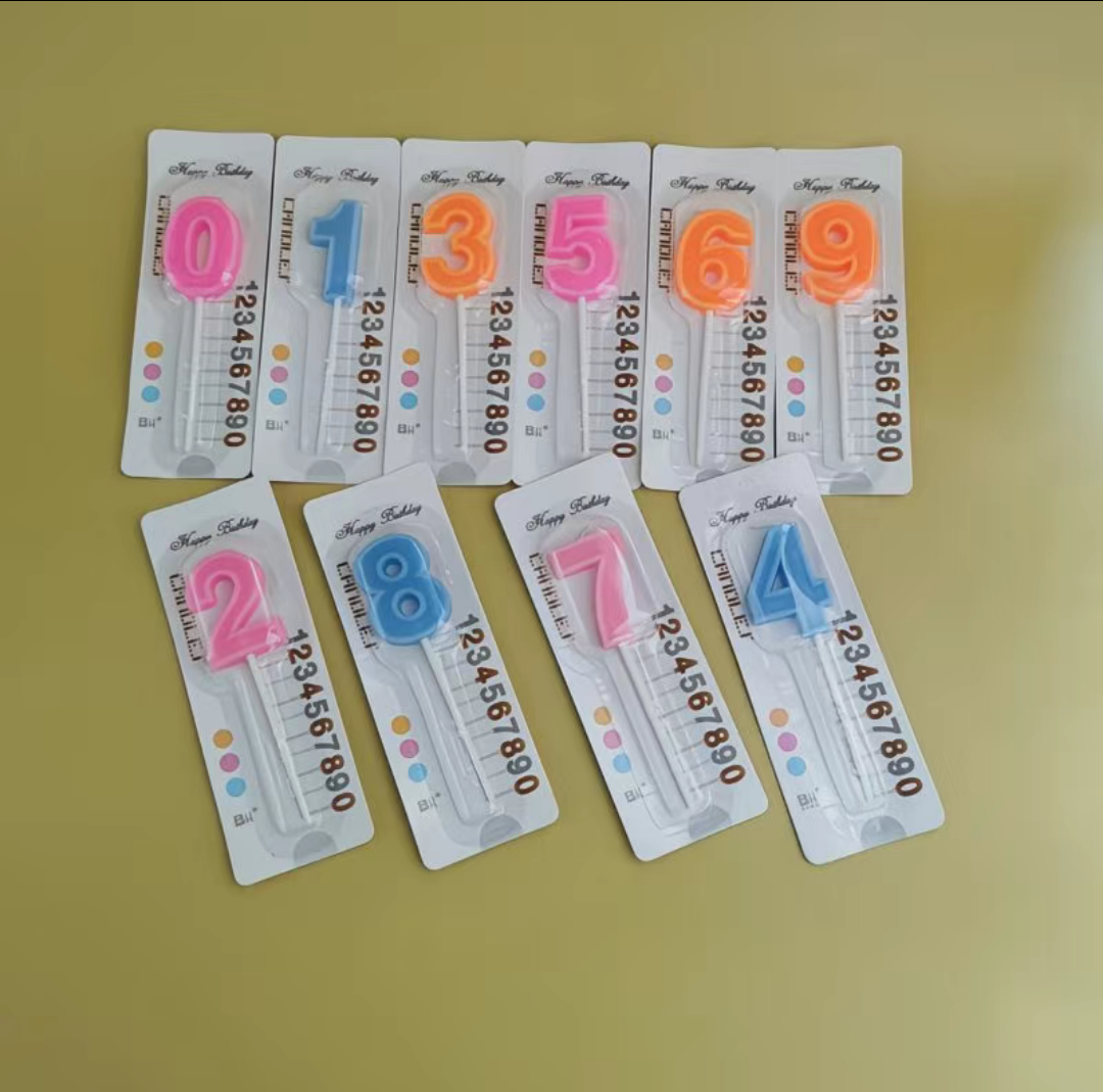 Single-slot Number Candle; Blister Card