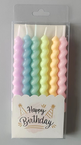 6支盒装水晶螺旋蜡 (六彩）600pvc