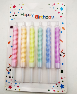 6支水晶螺旋蜡白卡(六彩）480卡