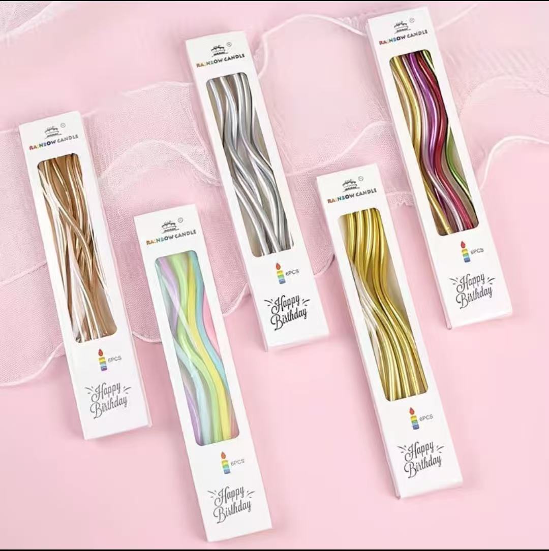 镀漆曲线水晶6只盒装（六彩）600个