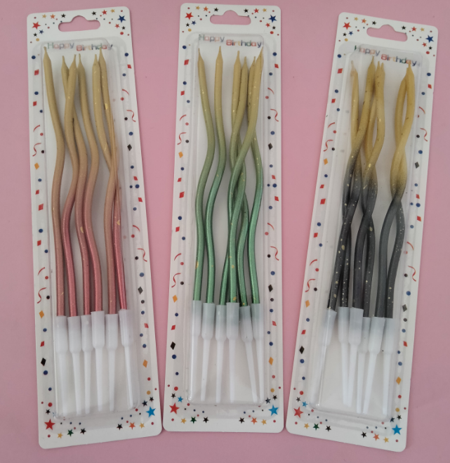 镀漆（美术漆）6支吸卡曲线水晶蜡+金点（两色）