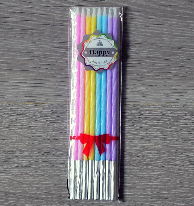 裹锡纸8支 袋装 螺纹蜡烛 （四彩）600个