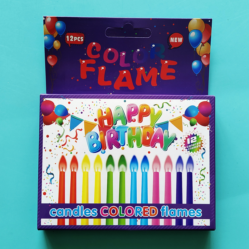 彩色火焰蜡烛 12支 盒装