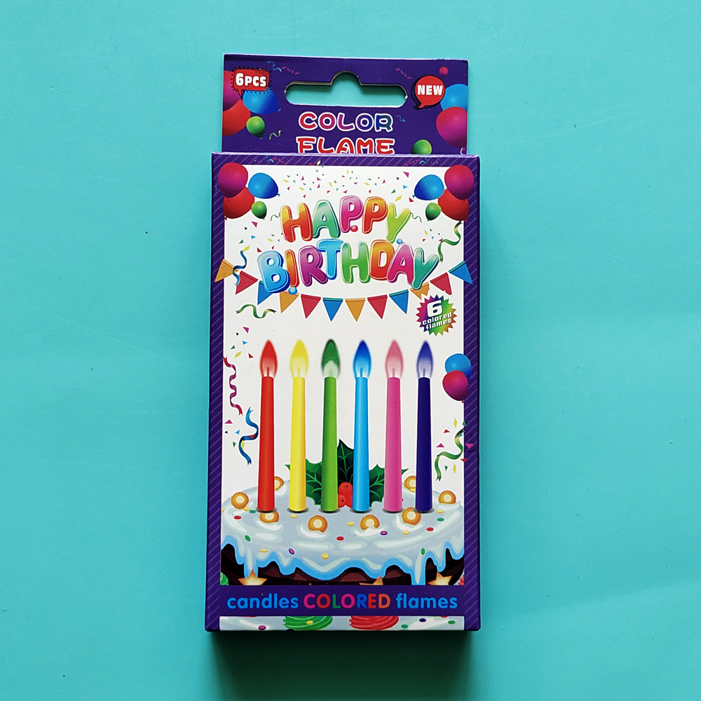 彩色火焰蜡烛 6支 盒装