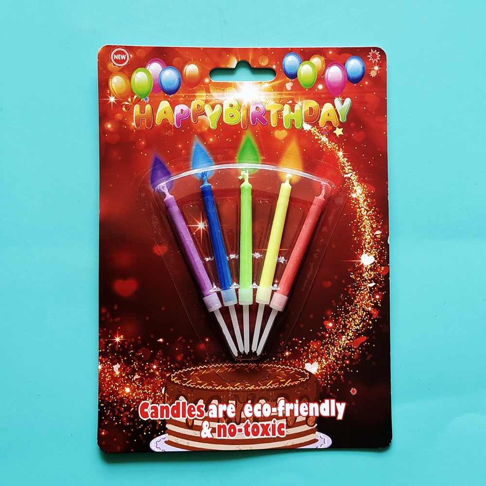 彩色火焰蜡烛 5支 吸卡装